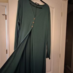 Hunter Green long sleeve duster from Lane Bryant
